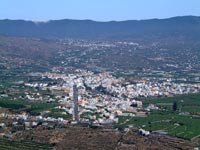 Birds-eye view of the town